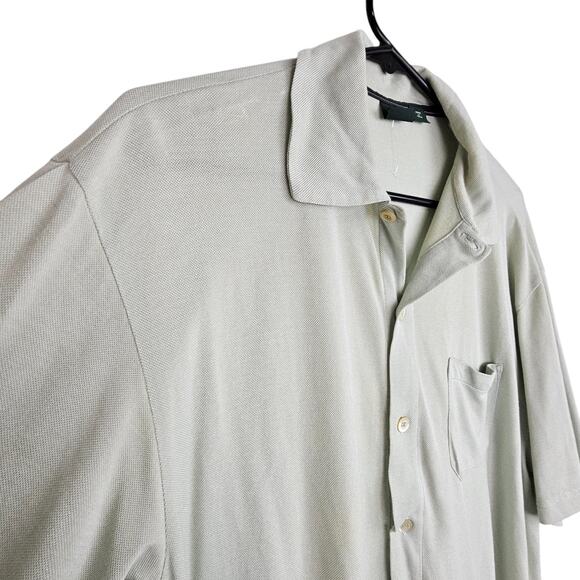 Boss Hugo Boss Shirt Men M Light Green Button Down Shirt Silk Shirt Men Golf - Picture 5 of 8